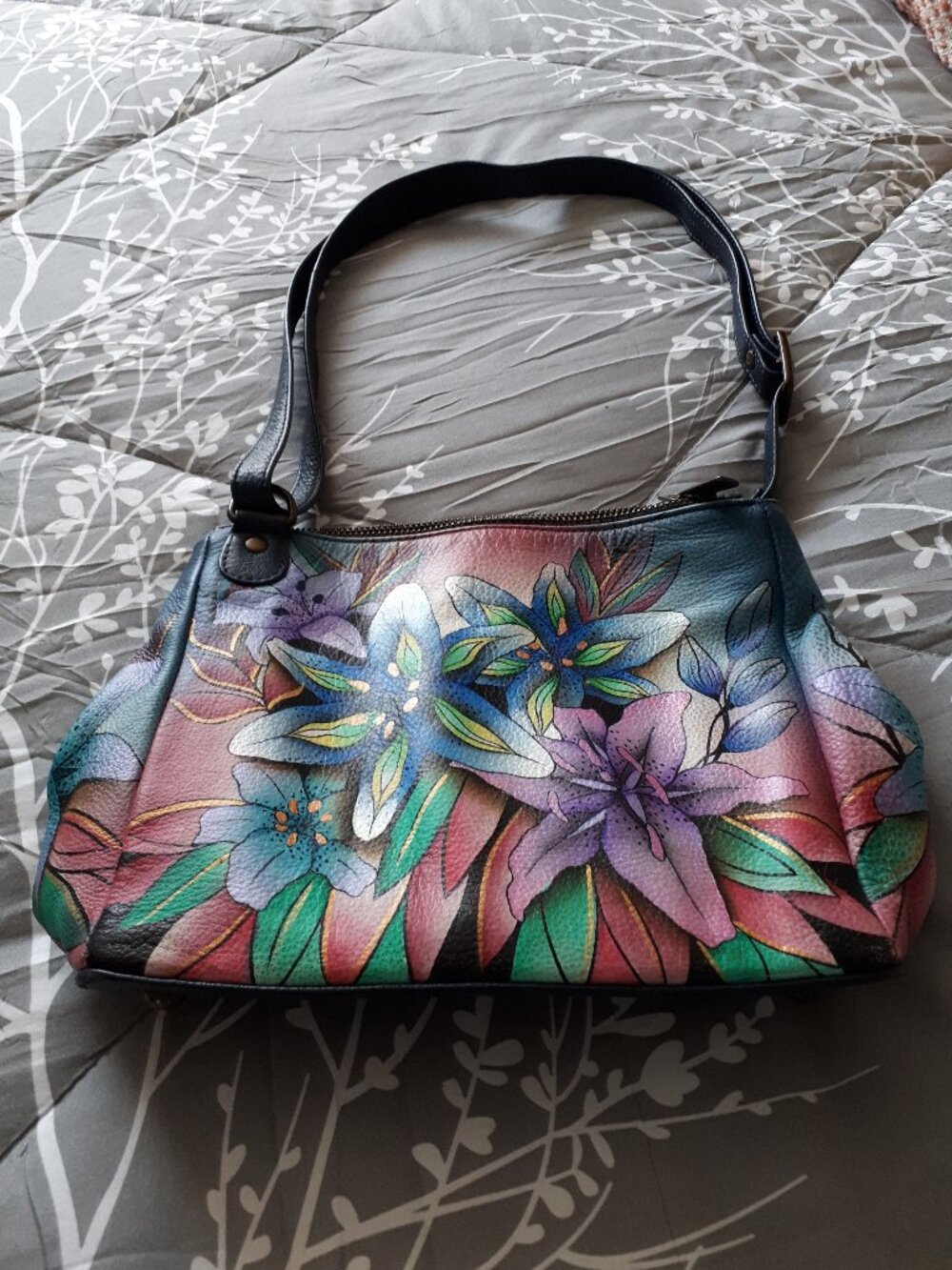 Anuschka Bag - Blue with gorgeous florals
